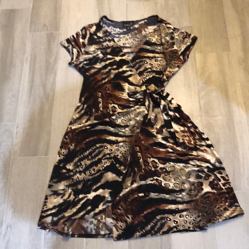 Animal Print Wrap Dress
